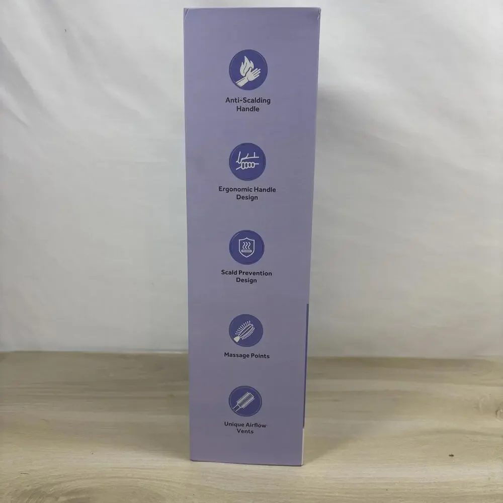 BLISS ONE STEP HAIR STYLER 4 IN 1 HAIR DRYER BRUSH PURPLE NEW - Picture 6 of 8